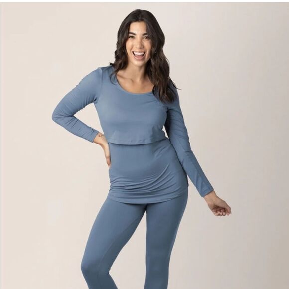 Kindred Bravely- Long Sleeve Navy Blue Stretch Nursing Top- Size XXL - see flaw! - Picture 2 of 8
